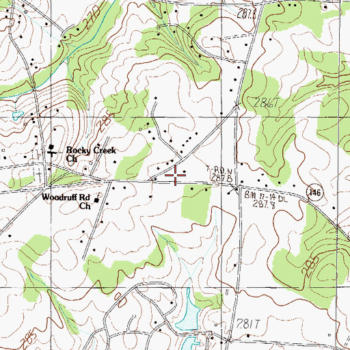 Topographic Map of Oak Grove School (historical), SC