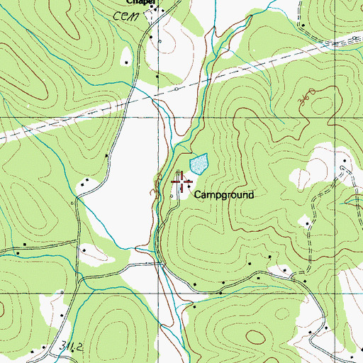 Topographic Map of Paradise Camp, SC