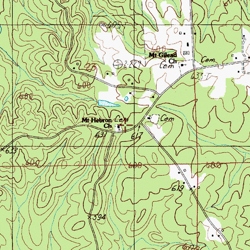 Topographic Map of Mount Hebron Church, AL