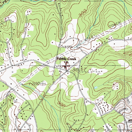 Topographic Map of Pebble Creek Church, SC