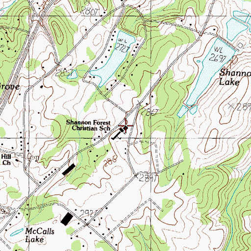 Topographic Map of Pine Forest Church, SC