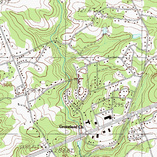 Topographic Map of Pinewood Estates, SC