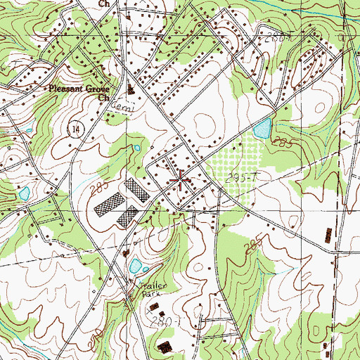 Topographic Map of Pleasant Grove, SC
