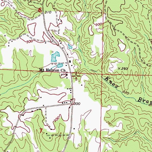 Topographic Map of Mount Hebron Church, AL