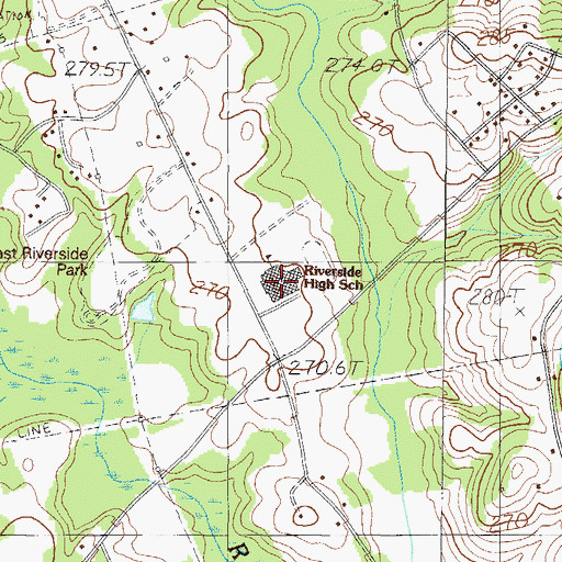 Topographic Map of Riverside High School, SC