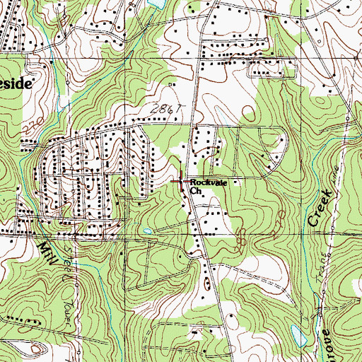 Topographic Map of Rockvale Church, SC