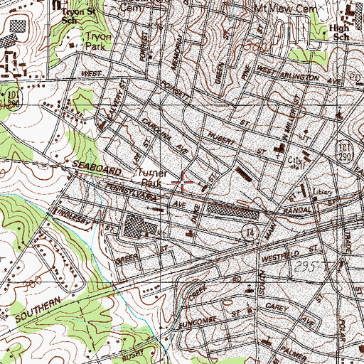 Topographic Map of Rotary Park, SC