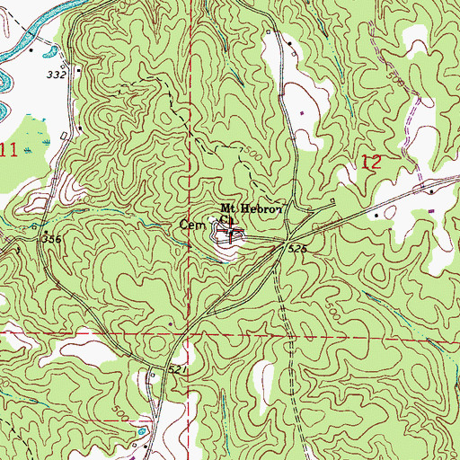 Topographic Map of Mount Hebron Church, AL