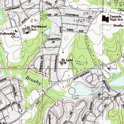 Topographic Map of Saint Luke Church, SC
