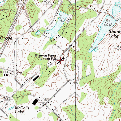Topographic Map of Shannon Forest Christian School, SC