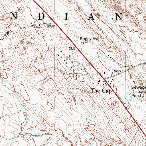 Topographic Map of The Gap, AZ