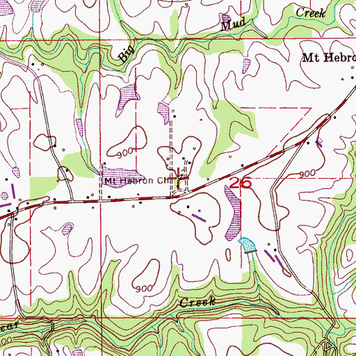 Topographic Map of Mount Hebron Church, AL
