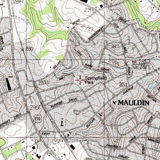 Topographic Map of Springfield PArk, SC