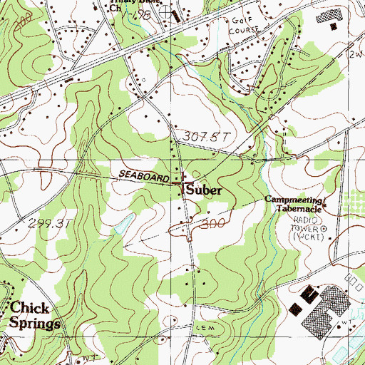 Topographic Map of Suber, SC