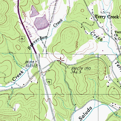 Topographic Map of Terry (historical), SC