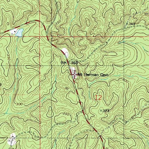 Topographic Map of Mount Herman Cemetery, AL
