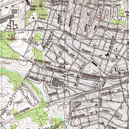 Topographic Map of Turner Park, SC