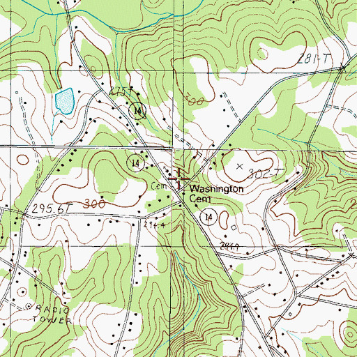 Topographic Map of Washington Cemetery, SC