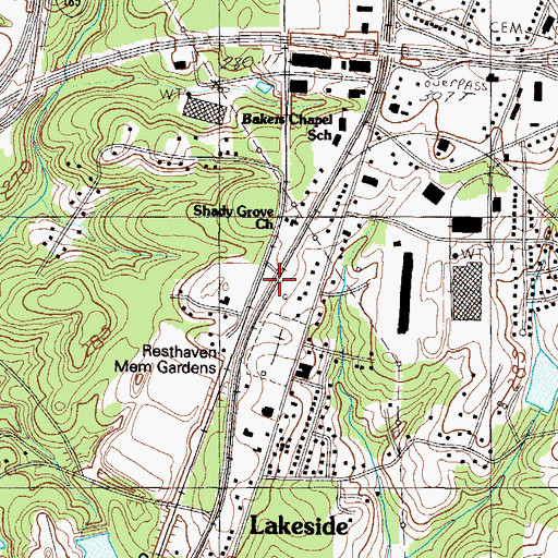 Topographic Map of West Gantt School (historical), SC