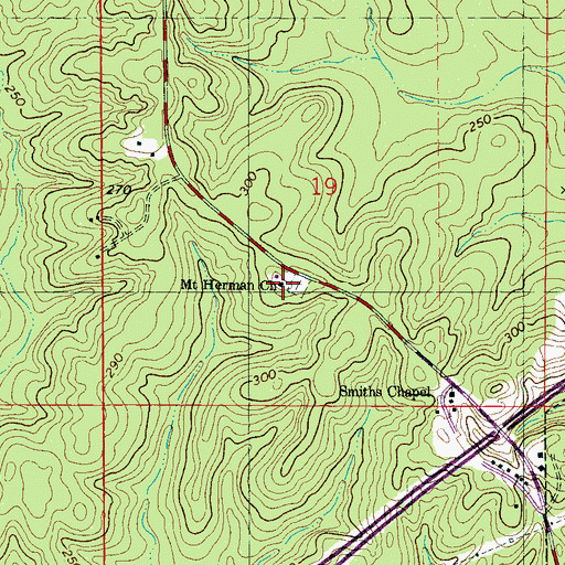 Topographic Map of Mount Herman Church, AL
