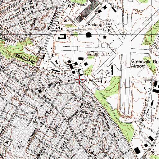 Topographic Map of Woods (historical), SC