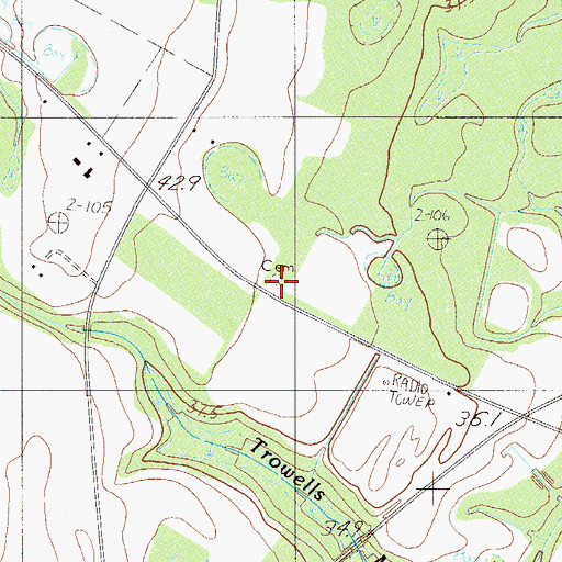 Topographic Map of Browning Cemetery, SC