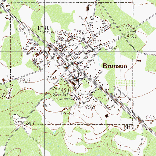 Topographic Map of Brunson Elementary School, SC