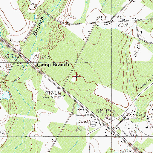 Topographic Map of Camp Barnach Church, SC