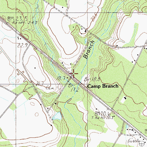 Topographic Map of Camp Branch School (historical), SC