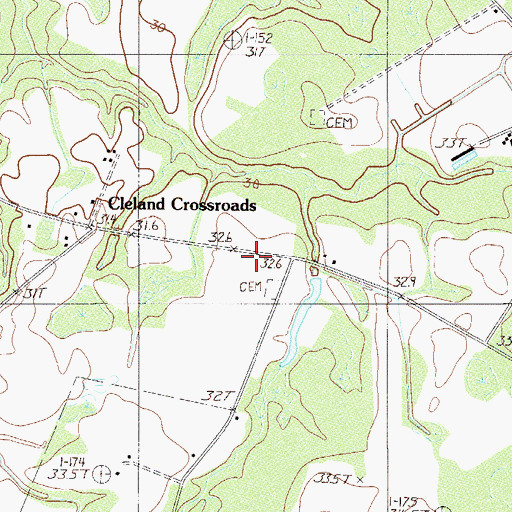 Topographic Map of Cedar Grove School (historical), SC