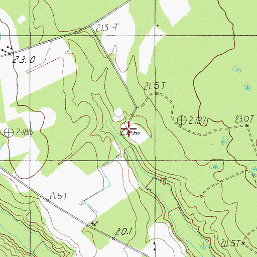Topographic Map of Crews Cemetery, SC