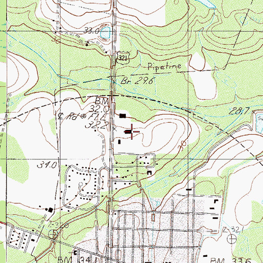 Topographic Map of Estill Industrial Park, SC