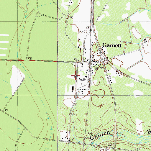Topographic Map of Garnett School (historical), SC