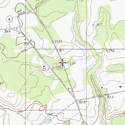 Topographic Map of Hickory Grove Church, SC