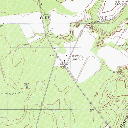 Topographic Map of Horsegall, SC