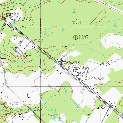Topographic Map of Jerusalem School (historical), SC