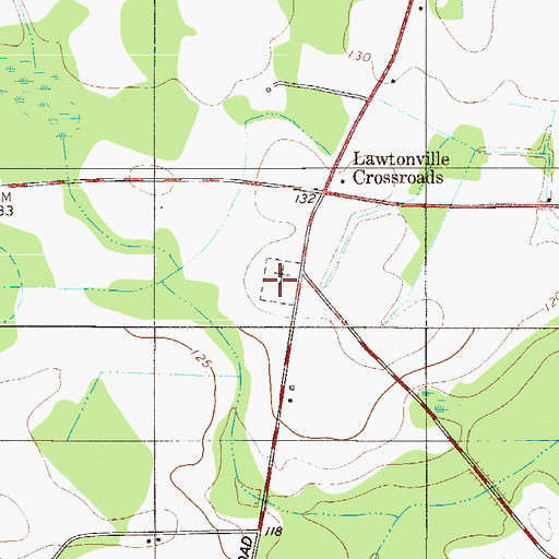 Topographic Map of Lawtonville Cemetery, SC