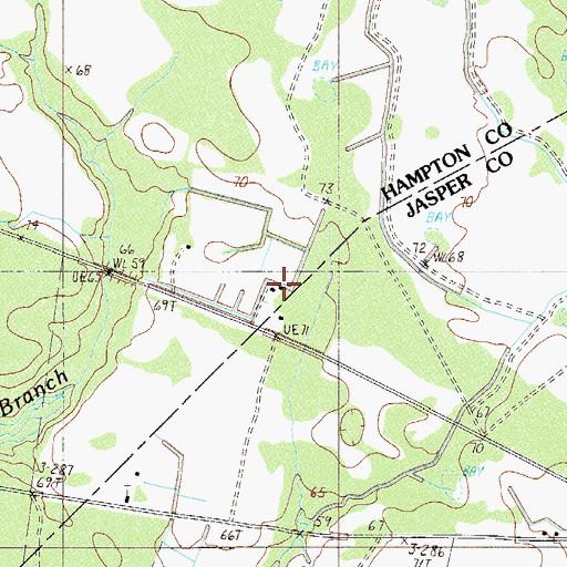 Topographic Map of Long Branch School (historical), SC