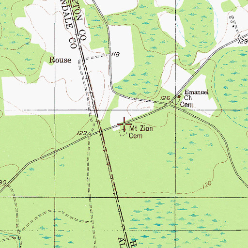 Topographic Map of Mount Zion Church (historical), SC