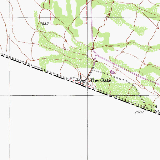 Topographic Map of The Gate, AZ