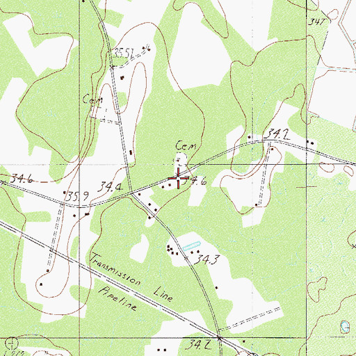 Topographic Map of Prince WIlliam School (historical), SC