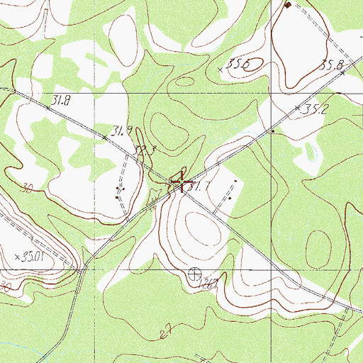 Topographic Map of Richardson Crossroads, SC