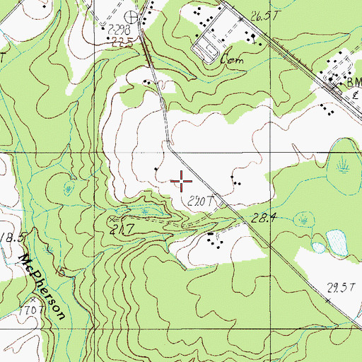 Topographic Map of Rocky Branch School (historical), SC