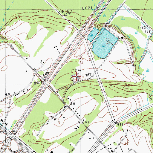 Topographic Map of Salkehatchie Cemetery, SC