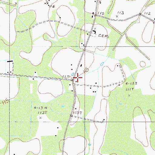 Topographic Map of Sandy Drain Church (historical), SC