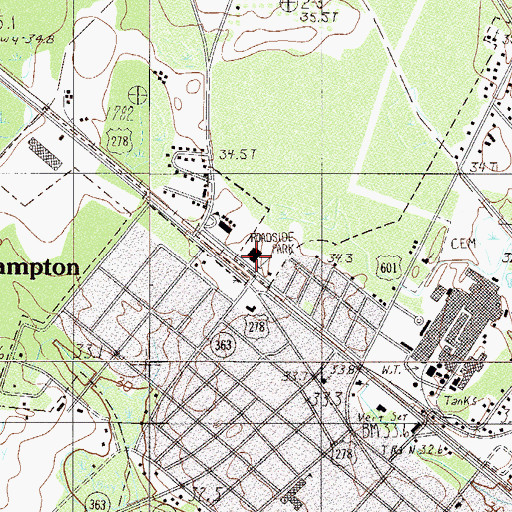 Topographic Map of Sky City Plaza Shopping Center, SC