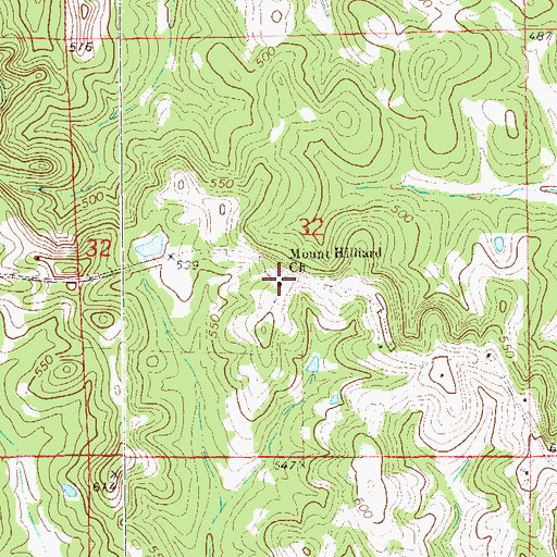Topographic Map of Mount Hilliard Church, AL
