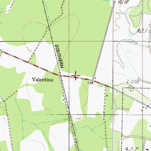 Topographic Map of Valentine Church, SC