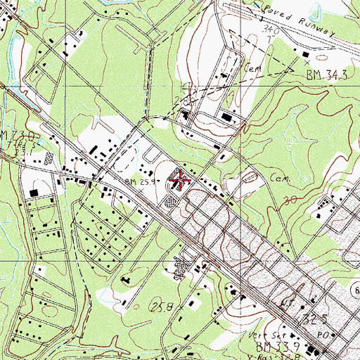 Topographic Map of Wade Hampton High School, SC