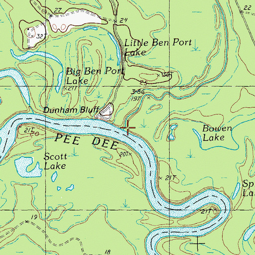 Topographic Map of Lone Pine Lake Run, SC